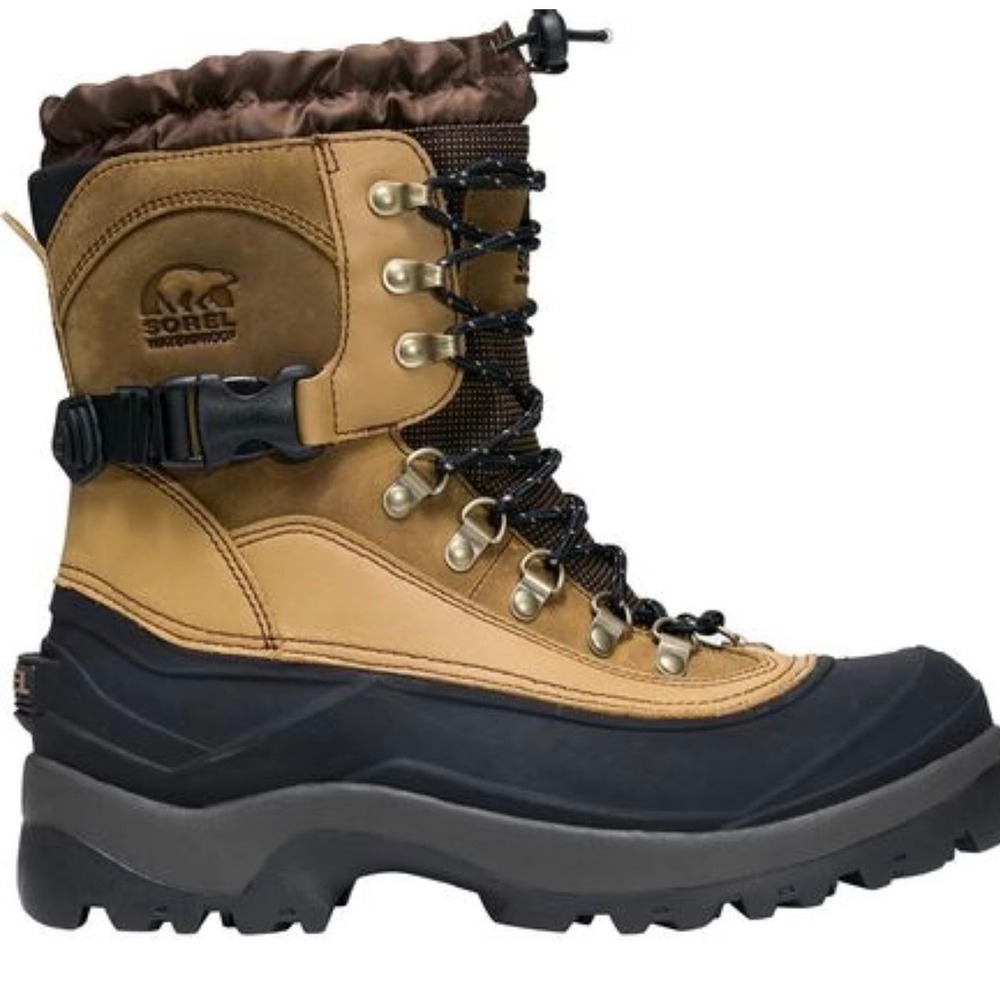 Sorel Men's Waterproof Winter Snow Boots Tan Brown Black Lace Up Size 10.5